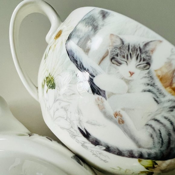 SUMMER RIVER 3 Piece Set "Tea for One" with Adorable Kitties NWT - Picture 3 of 8